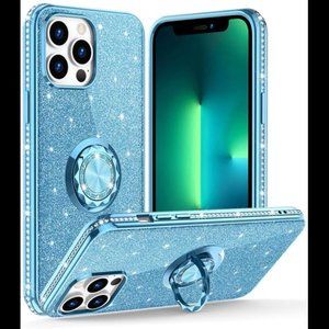 Glitter Case Compatible with iPhone 13 Pro Max Blue Case